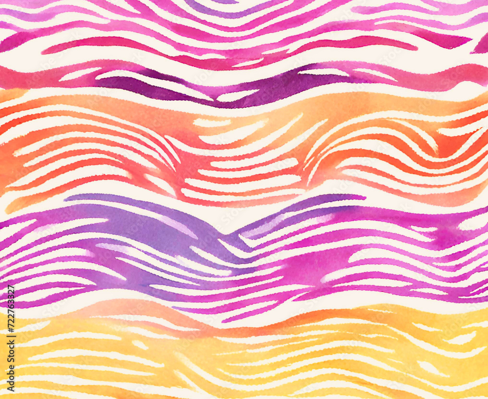 Fototapeta premium Abstract horizontal vivid pink and purple gradient waves with a white background