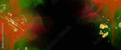 Luxury red, black, gold background marble liquid ink art. Vector illustration.