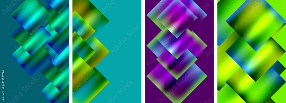 Colorful metal square abstract poster backgrounds Colorful metal square abstract poster backgrounds