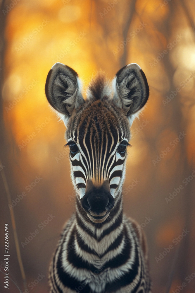 Naklejka premium A charming zebra heart set in a vintage, soft-focus romantic setting,