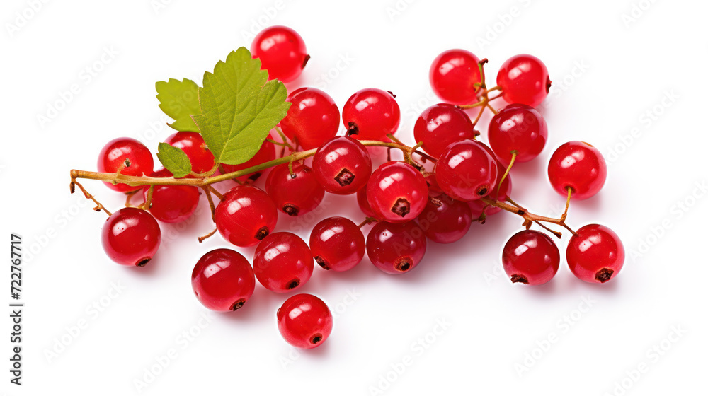Red currant berries with leaf isolated on white background. Red currant berries with leaf isolated on white background.