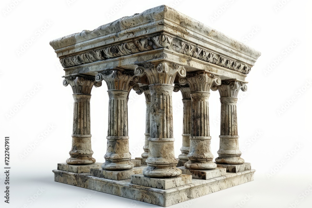 Classic Bank Icon with Columns, on an Isolated White Background, Generative AI Classic Bank Icon with Columns, on an Isolated White Background, Generative AI