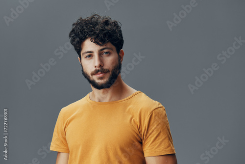 Man handsome confident young guy portrait caucasian background attractive isolated face adult casual person © SHOTPRIME STUDIO