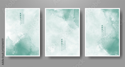 Set of creative hand painted abstract watercolor background. Design for your cover, date, postcard, banner, logo.