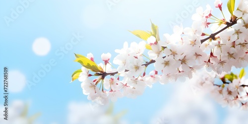 Blossoming White Flowers Under the Clear Blue Sky © Fariha