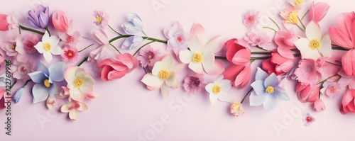 Beautiful Paper Flowers Adorning a Pink Background