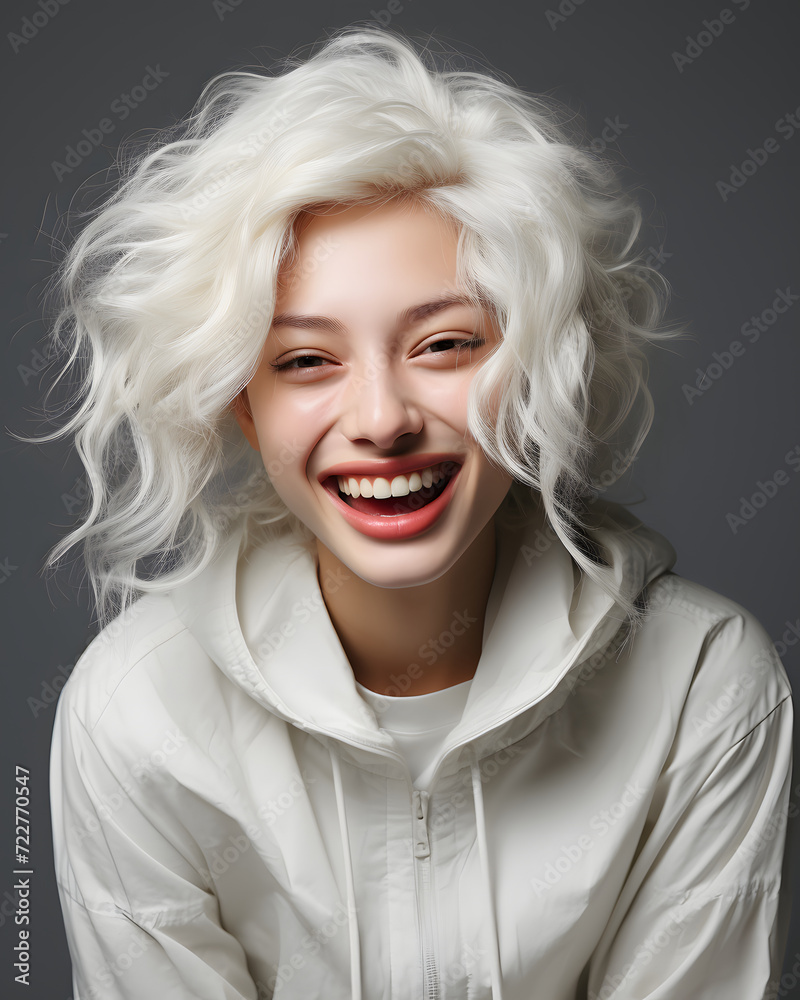 Portrait of a Young and Cute Woman in Albinism Portrait of a Young and Cute Woman in Albinism
