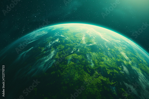 Earth surface from space view. Earth's day concept background. Copy Space. © Junnie