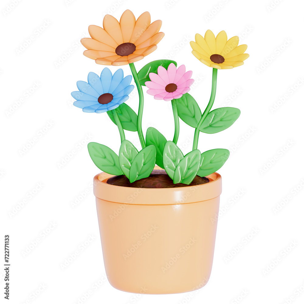 Earth day Plants and Flowers on a transparent background , 3D Rendering Earth day Plants and Flowers on a transparent background , 3D Rendering