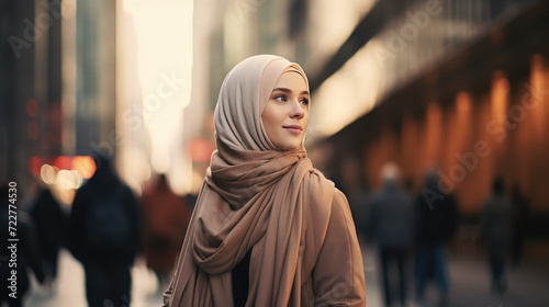 Hijab Woman Talking Cinematic Scene