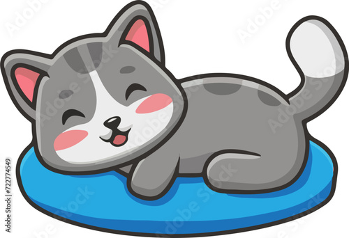 sleeping cat cartoon illustration