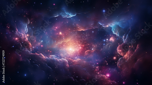 3d illustration of galaxy and cosmos space in bright majestic stars.