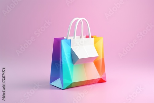 Little bag 3D render icon isolated on clean studio background