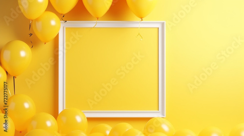 Anniversary birthday frame balloon background. Birthday party balloon background. Age in a frame box.