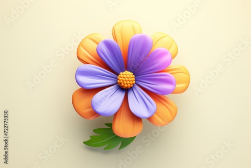 Little flower 3D render image isolated on clean studio background