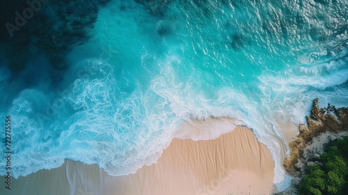 beach and sea bird eye or top view