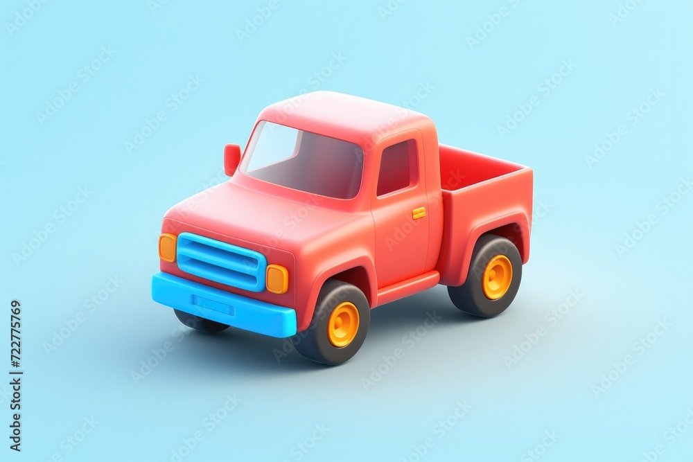 Little truck 3D render shipping delivery icon isolated on clean studio background Little truck 3D render shipping delivery icon isolated on clean studio background
