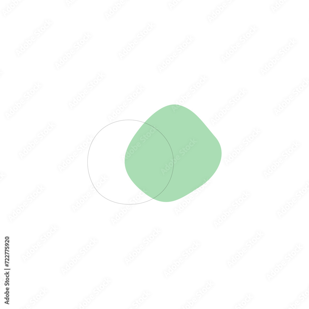 set of green blobs with outline abstract set of green blobs with outline abstract