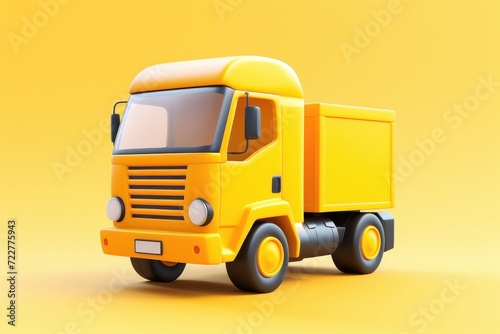 Little truck 3D render shipping delivery icon isolated on clean studio background