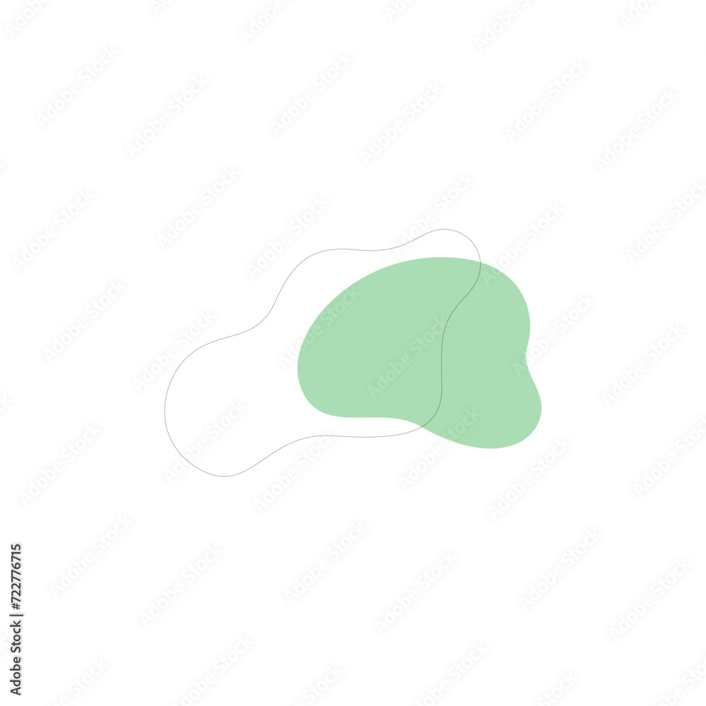 set of green blobs with outline abstract set of green blobs with outline abstract