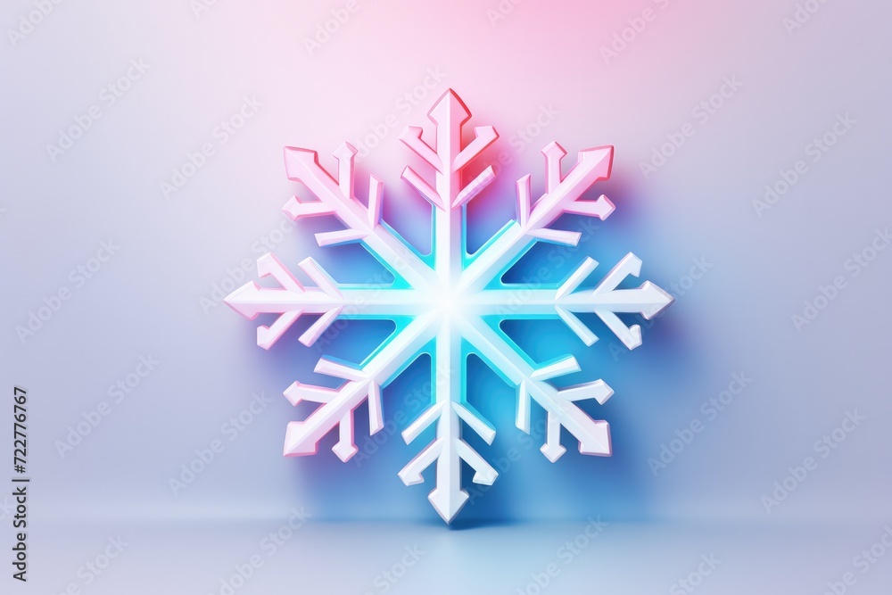 Snowflake 3D render image isolated on clean studio background Snowflake 3D render image isolated on clean studio background