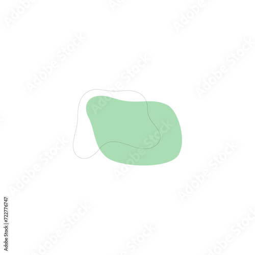set of green blobs with outline abstract