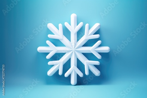 Snowflake 3D render image isolated on clean studio background