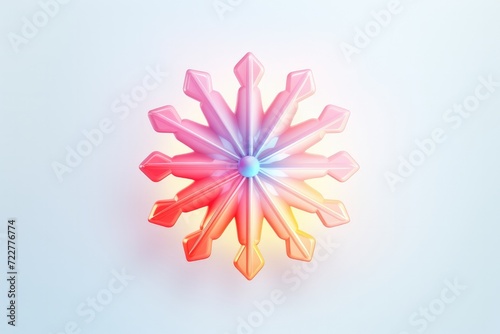 Snowflake 3D render image isolated on clean studio background