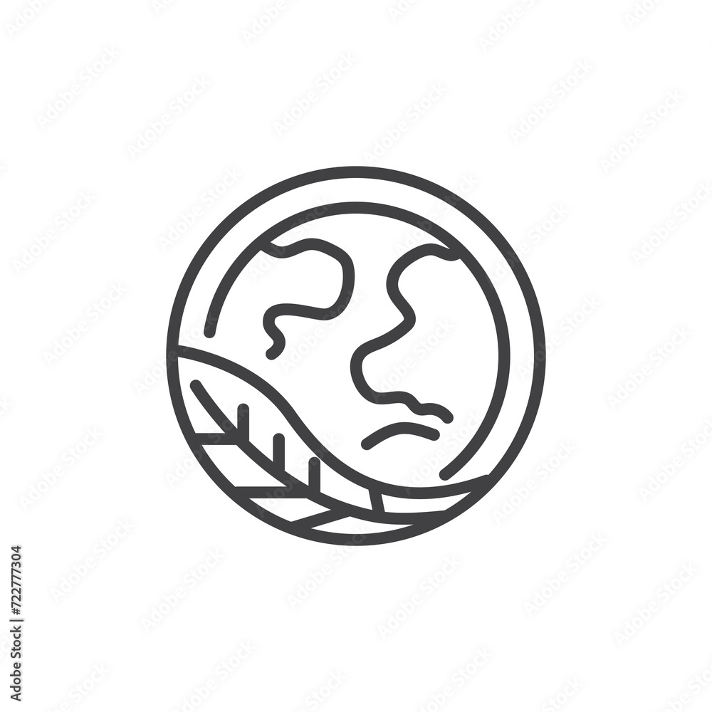 Green earth planet line icon Green earth planet line icon