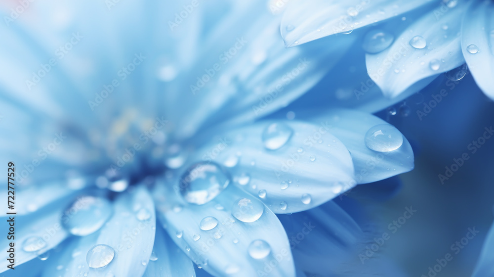 macro of big blue flowers with drops of water macro of big blue flowers with drops of water