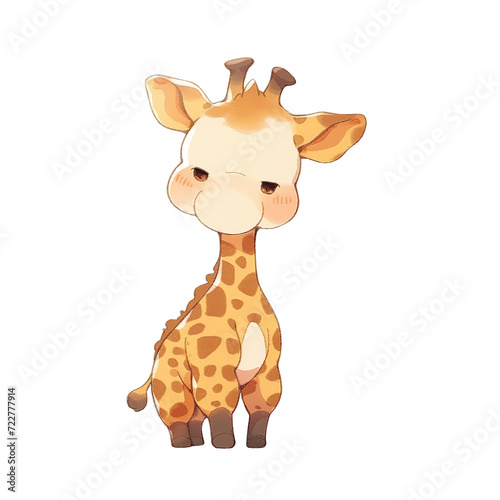 little cute giraffe in cartoon style. isolated element