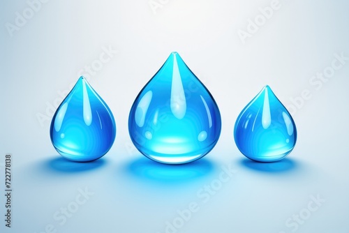 Water drops 3D render image isolated on clean studio background
