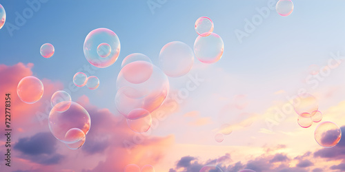 bubbles flying in the sky