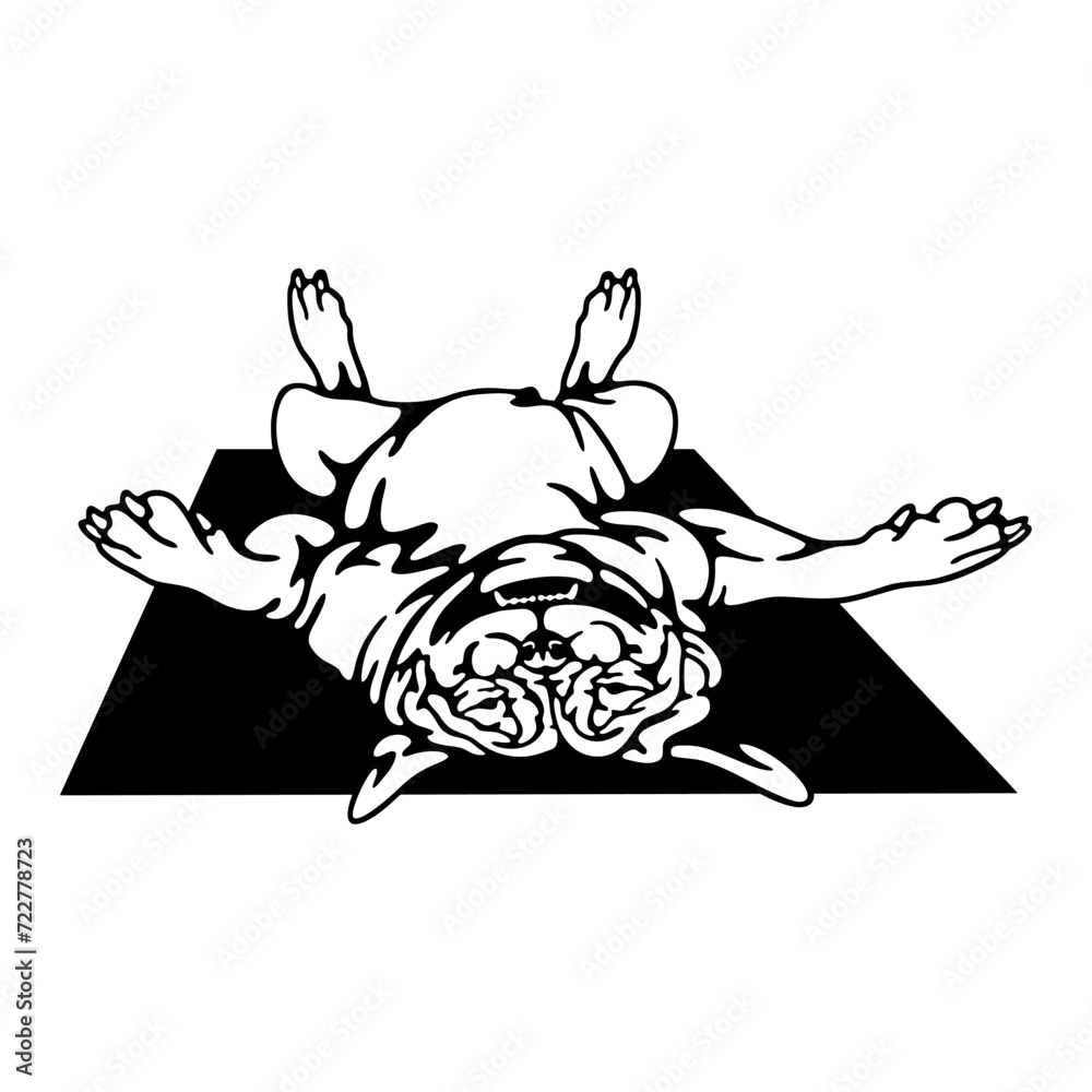Fototapeta premium Relaxing American Bully Dog - Funny Dog - Pet Dog Vector Clipart, Dog Silhouette Stencil