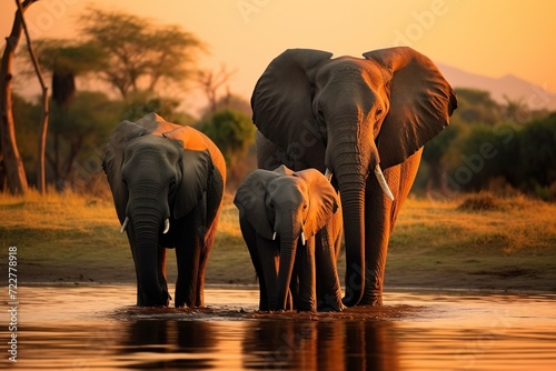 close up shot of elephants in the nature generative ai