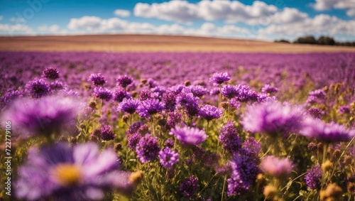 "Purple Flowers Under Blue Sky: Ektachrome Capture