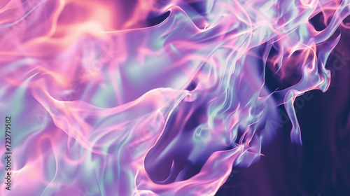 Pink White Colored Stylized Fire. Iridescent Holographic Multicolor Abstract Flame. Creative background. Website background. Copy paste area for texture