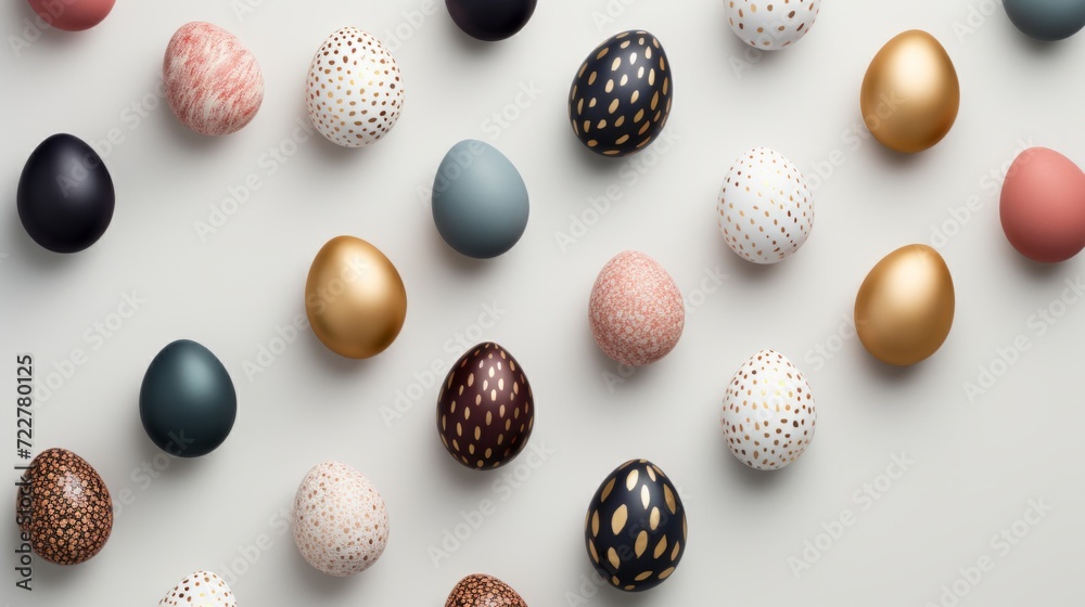 A composition of colorful festive Easter eggs A composition of colorful festive Easter eggs