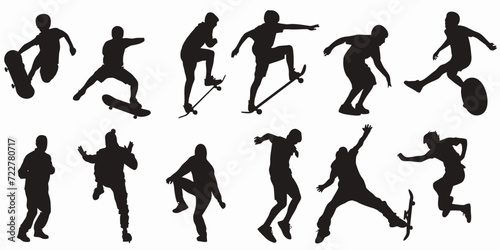 Silhouette of People Doing Sports