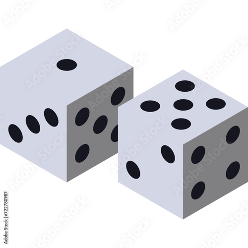 Dice vector casino game cube pair icon