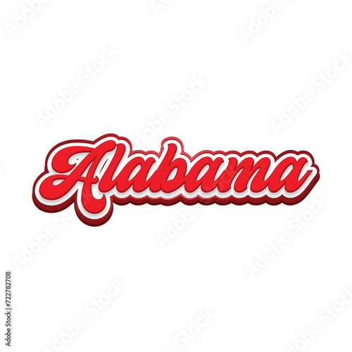 Alabama text effect vector. Editable college t-shirt design printable text effect vector. 3d text effect vector.