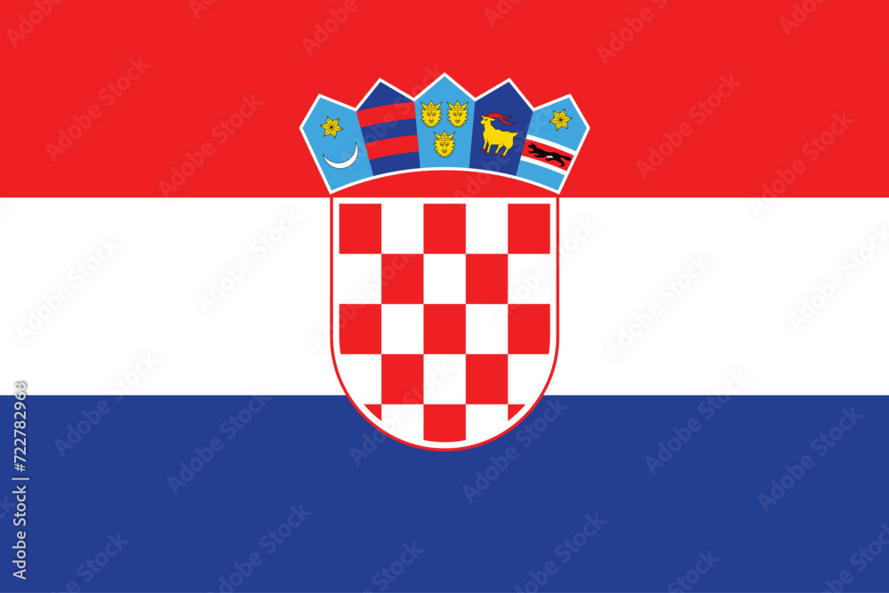 Flags of Croatia. Flat element design. National Flag. White isolated background 
