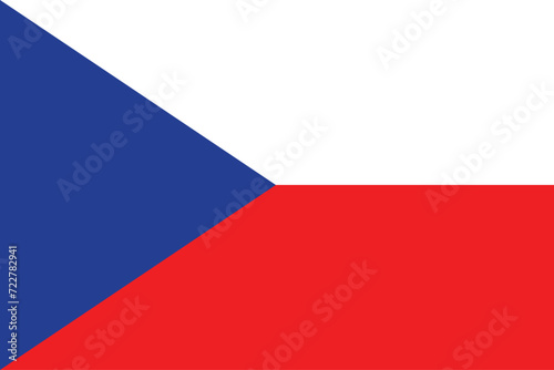Flags of Czech Republic. Flat element design. National Flag. White isolated background 