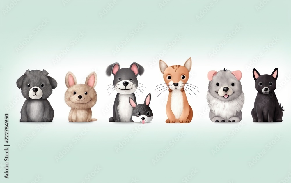 group of cute wildlife animals generative ai group of cute wildlife animals generative ai