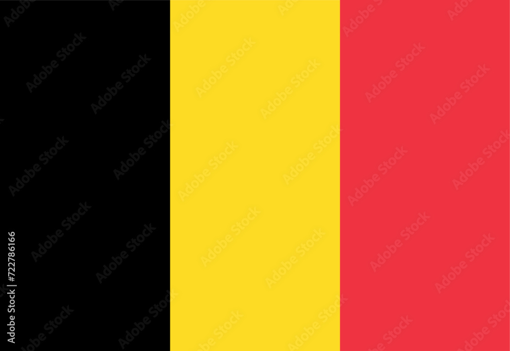 Fototapeta premium Close-up of black yellow and red national flag of European country of Belgium. Illustration made January 29th, 2024, Zurich, Switzerland.