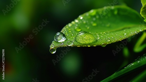 an AI-generated image of a rain-soaked leaf