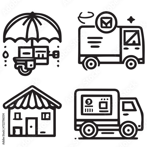 transportation icons set