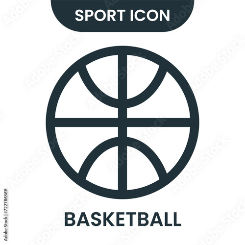 Basketball vector line icon design