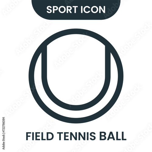 Field tennis ball vector line icon design