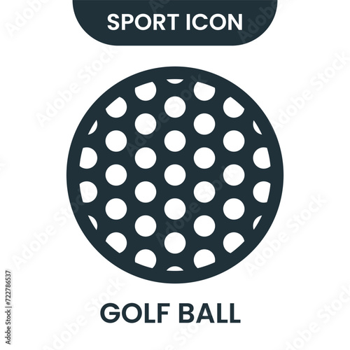 Golf ball vector line icon design